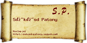 Sükösd Patony névjegykártya